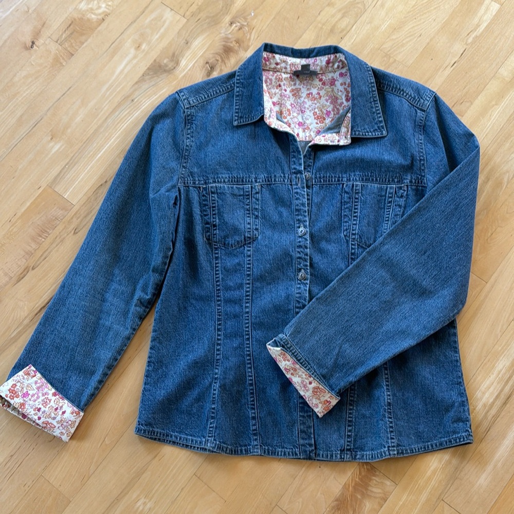 J Jill button up denim shirt size small